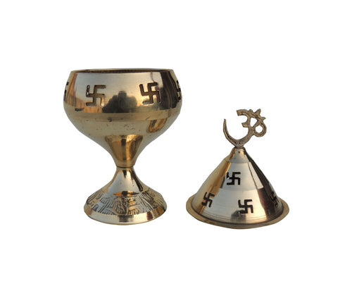 Brass Oil Lamp Om Pakija Deepak 0.105kg